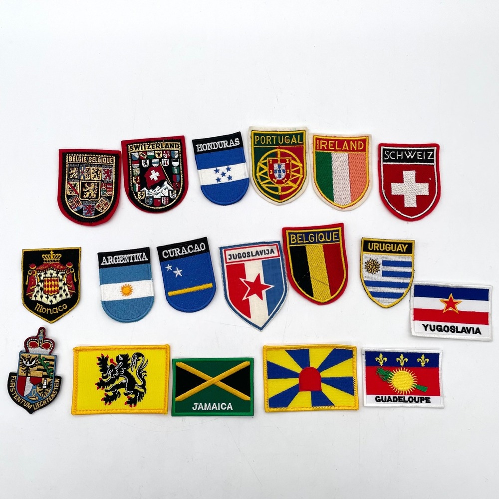 Unbranded Vintage International Flag Travel Patches Lot Unisex OS Multicolor